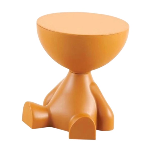 Soffkantbord Litet Hushåll Skulptur Figurin Staty Möbler Platt Huvud Sött Drickbord för Badrum Kontor Hem Uteplats Orange