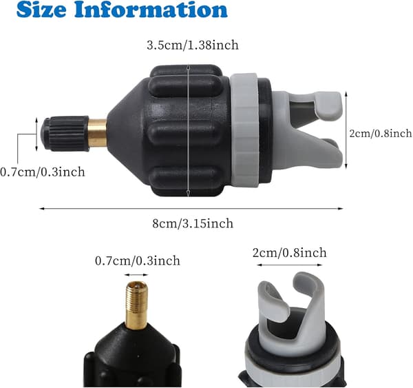 Oppustelig båd SUP pumpeadapter luftpumpkonverter, multifunktionsventiladapter, luftventiladapter pumpehovedstik
