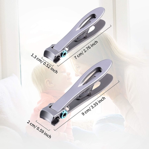 2 Stk. Ekstra Store Tykke Negleklippere For Tykke Tånegler Eller Harde Fingernegler Ekstra Stor Negleklipper i Rustfritt Stål Kutter Trimmer For