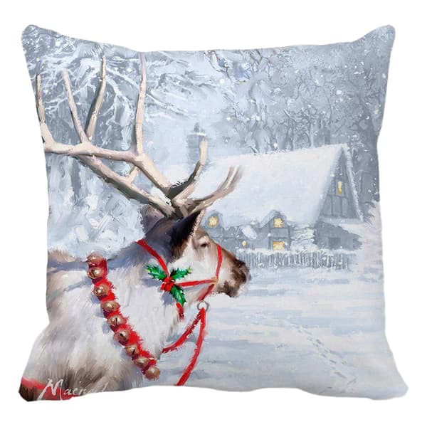 45x45cm Vinter Festlig Party Dekor Kuddfodral Soffa Djur Snögubbe Tryck Kuddöverdrag
