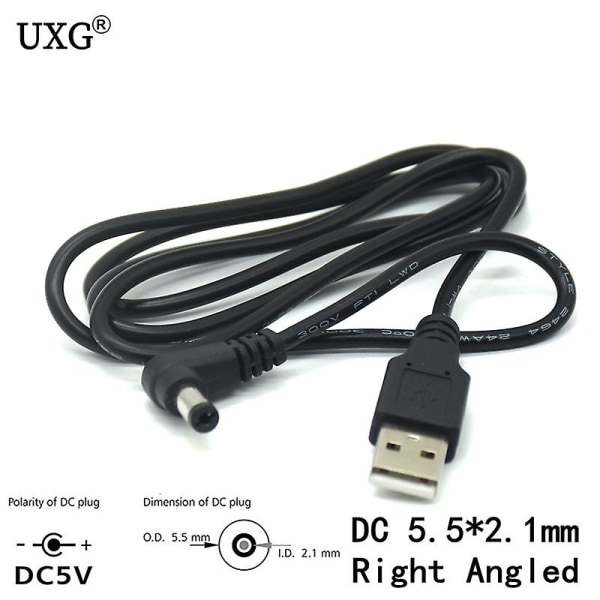 DC 5v 12v Jack 5.5mm X 2.1mm 1m 2m 3a Power Usb 2.0 Multi Charger Connector Kabel For Mp4 Leadstar D12 D10 Bordlampe Black Right 2m