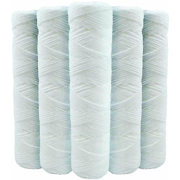 Set med 5 spolade vattenfilterpatroner Antisediment 9 tum 3/4 - 5 mikron kompatibel med 10 tums filter tillverkade i Frankrike-kryc_cc