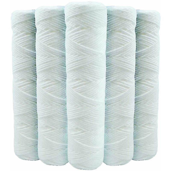 Sett med 5 kveilede vannfilterpatroner Anti-sediment 9 tommer 3/4 - 5 mikron kompatibel med 10 tommers filtre laget i Frankrike-kryc_cc