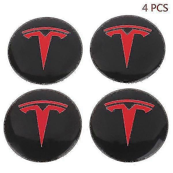 4 st Hjulkapslar Navkapslar Kit För Tesla Model 3 Y Tesla Tillbehör Red