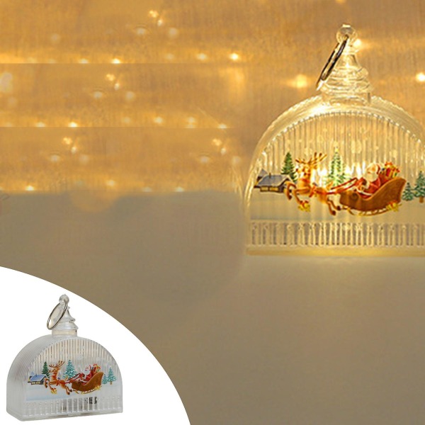 Joulutarjous Valaistu joulukoristeen paristo sisältää kirkkaat led-valot ripustettavat lyhdyt joulukuusen riipus romaani rekvisiittavalo joulujuhliin