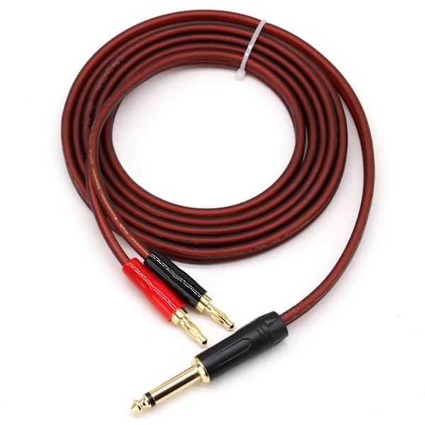 1/4 til bananstik, 6,35 mm phono til bananstik højttaler lydkabel, forgyldt 1/4 han til dobbelt banan As shown