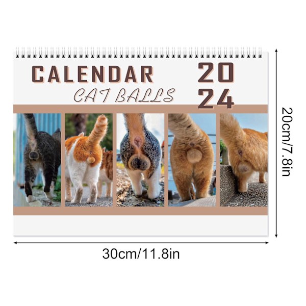 Väggkalender Kattrumpa 2024 För Kattälskare - Rolig Kattkalender White One Size