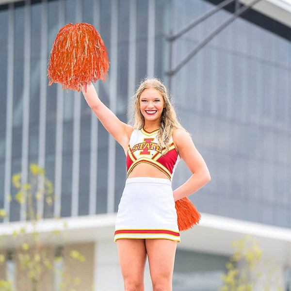 12 stk Cheerleading Pom Poms Med Hyggeligt Håndtag, Yndige Cheer Plastic Poms Pompoms Cheerleader Pom Poms Til Børn Voksne Cheering Squard Team Spi