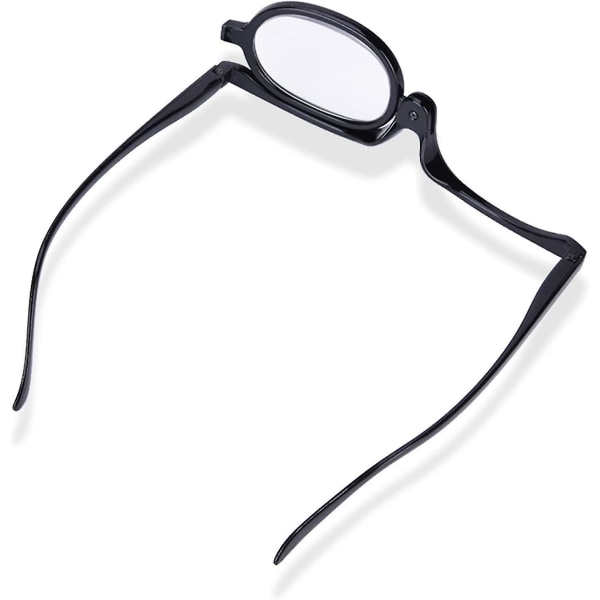 (Sort, 350)Sminkebriller med forstørrelsesglass, forstørrende øyesminkebriller, roterende briller med én linse Viktig sminkeverktøy for kvinner