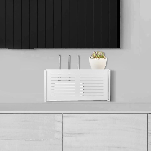 Wifi Router Oppbevaringsboks Veggmontert Trådløs Panel Hylle Hjemmeinnredning
