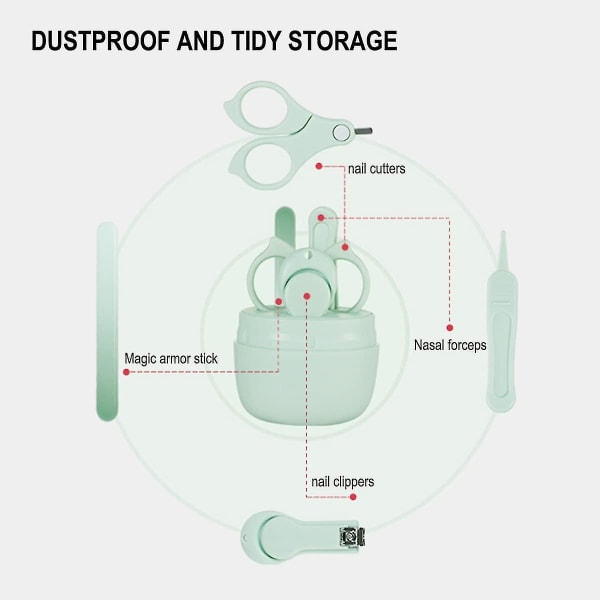 4 in 1 baby kynsileikkurit - vastasyntyneen manikyyrisarja söpöllä case - turvallinen baby
