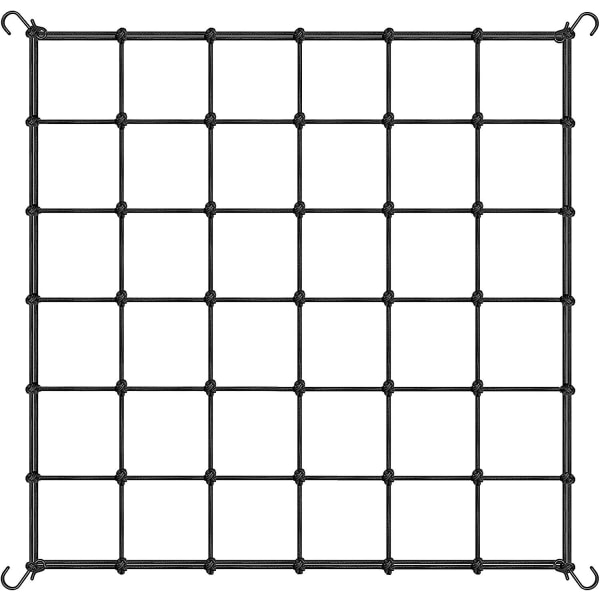 Spaljnät för klätterväxter, elastiskt spaljénät, kraftigt växtnät med krokar, elastiskt odlingstält scrognät 120x120cm
