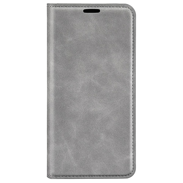 För Samsung Galaxy Xcover Pro PU Läder TPU Case Stativ Magnetic Skin Touch Flip Plånbok Cover Grey