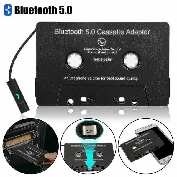 Auton audio Bluetooth kasettisoitin Bluetooth 5.0 kasetti Aux -adapteri