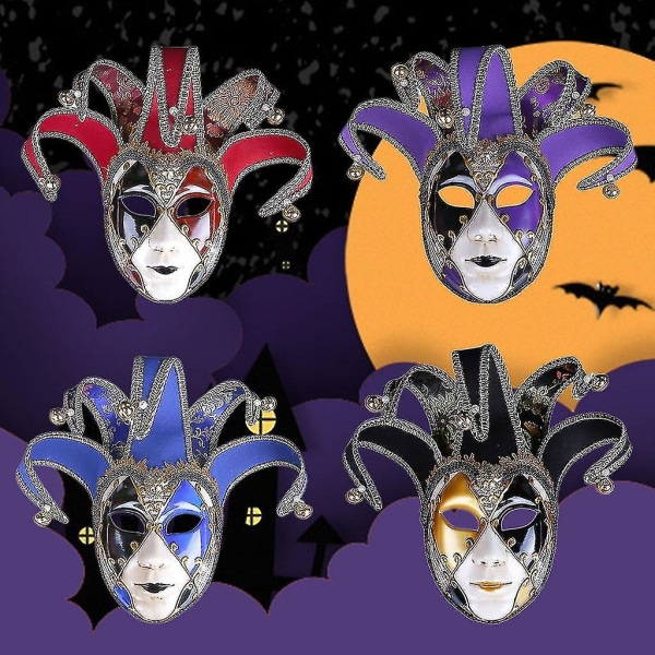 Malede Retro Maskerade Masker Sæt Til Carnival Prom Venetian Type Masker