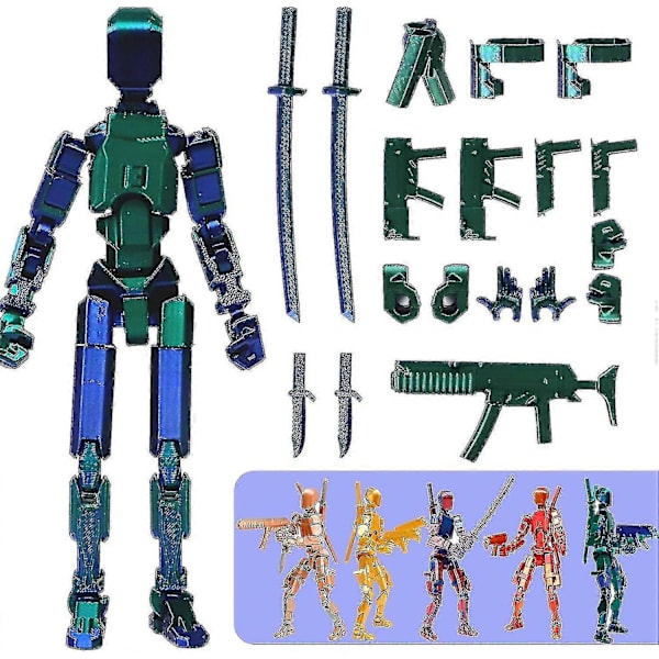 T13 Action Figure, Titan 13 Action Figure 3d Titanien Figuuri, 3d Tulostettu Action Figure Nova 13 Action Blue green