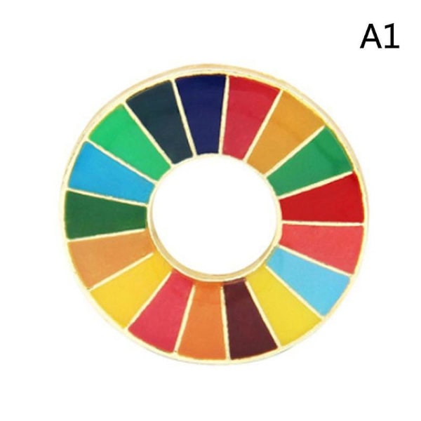 Enamal 17 Färger Hållbara Utvecklingsmål Brosch Förenta Nationerna SDGs Pin SHYTMV A1