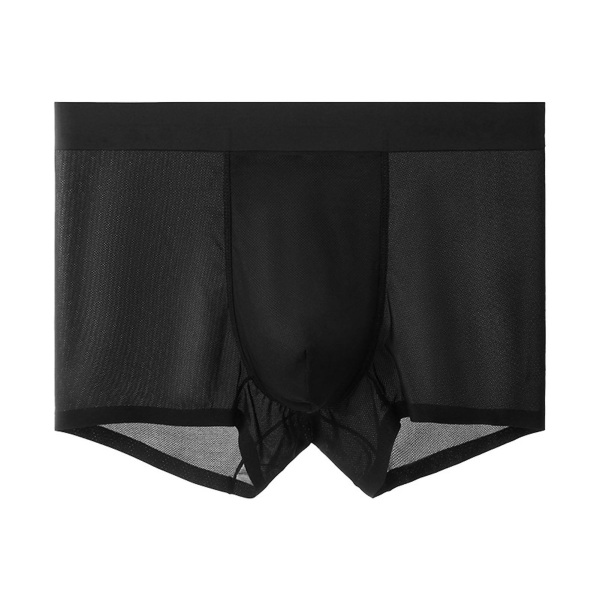 Herrunderkläder i issilke U konvex design Lågväxt boxershorts för vardagsbruk Black XL