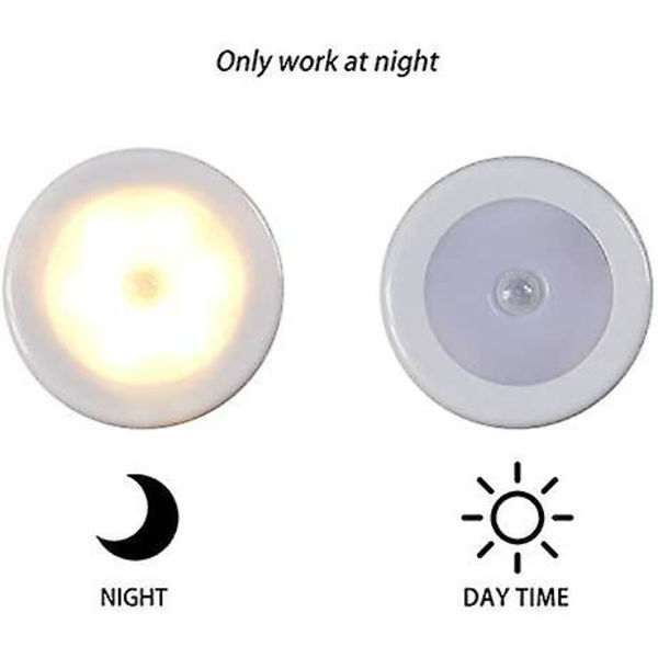 Trådlöst LED-ljus med rörelsesensor för garderob, trappor, hall, kök, sovrum (3st) (vit