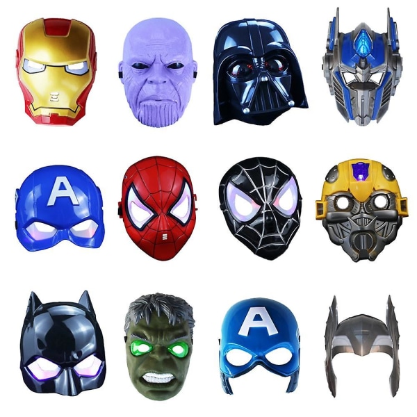 Iron Man Masker Kostume Iron Man Light Up Masker Super Hero Masker, Iron Man Party Cosplay Maske Til Halloween Fest Rød