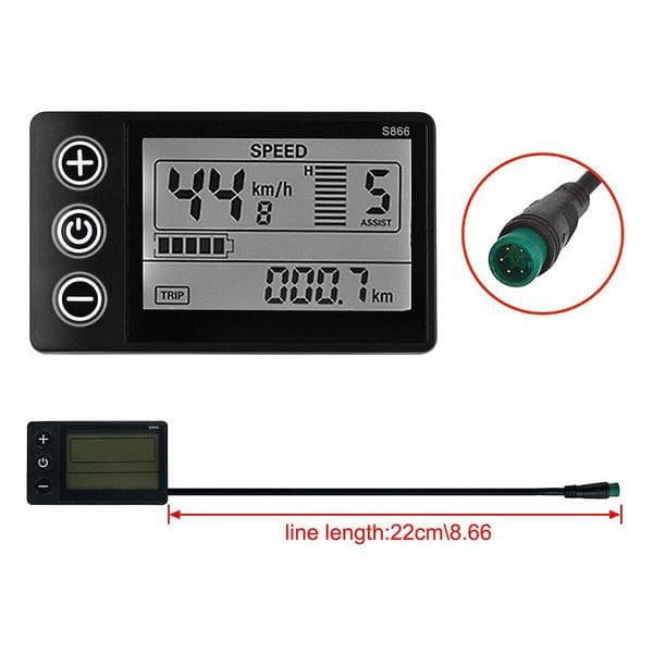 Nyt LCD-display til elcykel 24V/36V/48V Display E-cykel Elcykel
