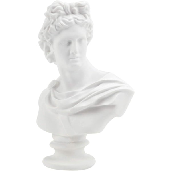 6 tommer Apollo-statue græsk og romersk mytologi Gud Klassisk replika Hovedbuste Skulptur Figur Hjemdekoration Bordplade Skab Samling Tegne Sketc Apollo