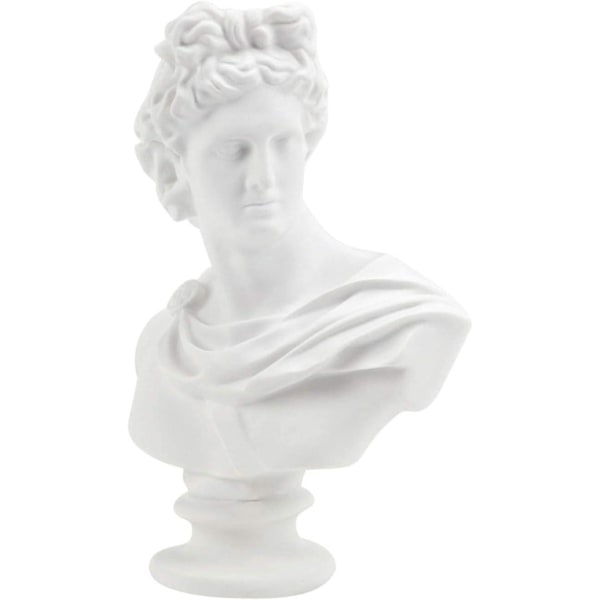 6 tums Apollo-staty Grekisk och romersk mytologi Gud Klassisk replika Huvudbyst Skulptur Statyett Heminredning Bordsskiva Skåp Samling Rita Sketc Apollo