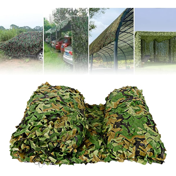 Kamouflagenät, 4 x 10 m Förstärkt kamouflagenät Kamouflage solskyddssegel, Woodland kamouflagenät 4 x 10 m