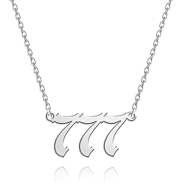Enkelinumero-kaulakoru Hopea/kulta Ruostumaton Teräs Numerologia Korut 777 Silver