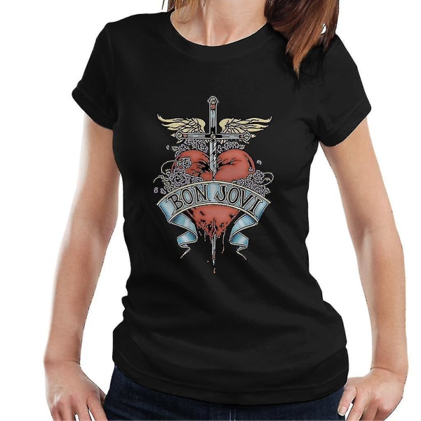 Bon Jovi Heart And Dagger T-skjorte for kvinner X-Large