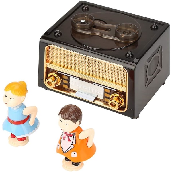Musikdåse, retro radioform med fin opbevaring til dukker Gave til valentinsdag bryllup