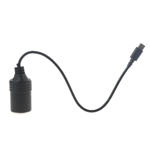 USB C PD til 12V 60W Bil Sigarettenner Socket Adapter for Billader & Støvsuger black