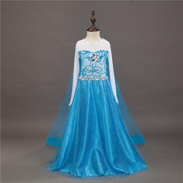 Prinsessklänning + huvudbonad/fläta/handskar - 110 cm
