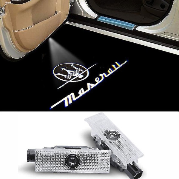 2 stk velkomstlys til Maserati Ghibli Levante Quattroporte Led laserprojektorlys Logo dørlys Gulvlampe H stil