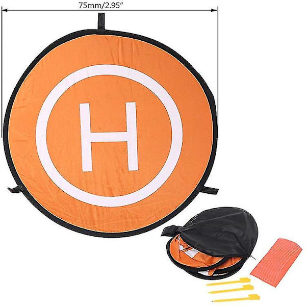 Drone Landingsplads 75cm, Foldbar Landingsplads til Dji Mini 2/ Dji Mini 3 Pro/ Dji Mini Se/ Dji Mavic Mini/ Dji Air 2s/ Mavic Air 2/ Fpv Drone, Vandtæt