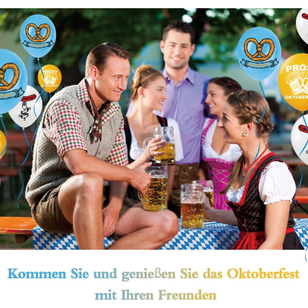 Oktoberfest-juhlapallot 18 kpl Oktoberfest-koriste Baijerin ilmapallokoristeet Baijerin lateksiilmapallot Oktoberfestiin Baijerin Wiesn