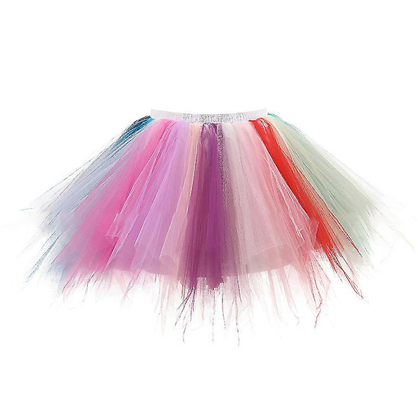 Naisten Vintage Candy Monivärinen Lyhyt Tutu-hame Kerroksellinen Kupla Puffy Alushame Cosplay Juhla Baletti Tanssi Alushame