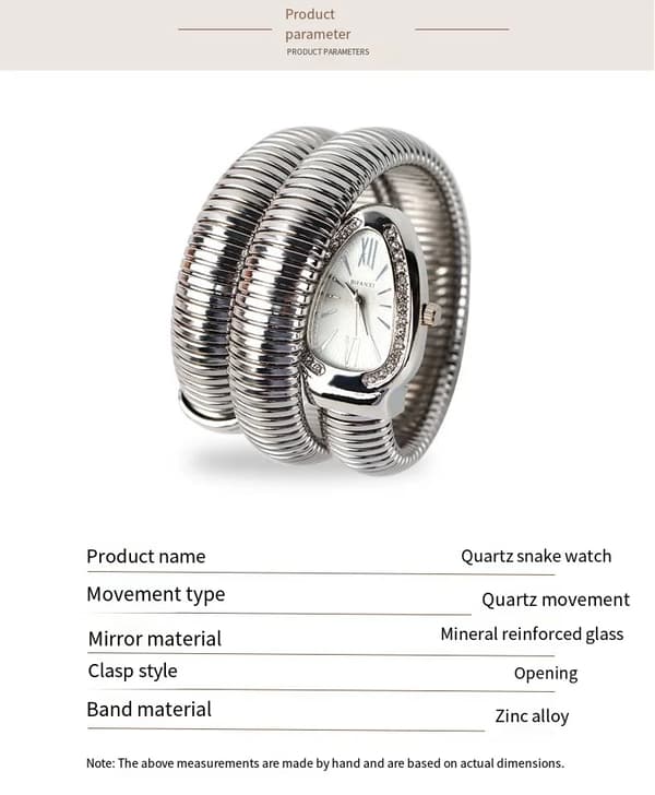 BIFANXI orm klocka, dammode armbandsklocka, kreativ kvartsklocka silver, grön urtavla
