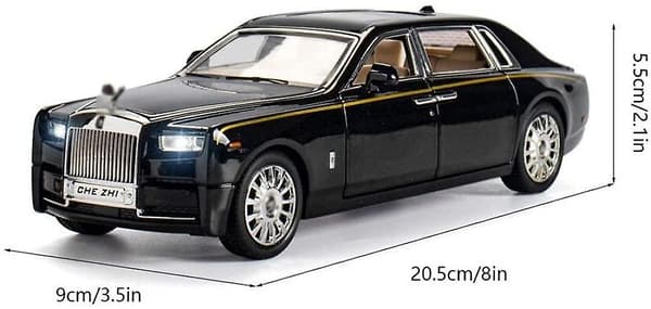 1/24 Skala Simulation Rolls-royce Phantom Bilmodel Med Lyd- og Lysfunktion, Træk Tilbage Bil Legetøjsdekoration Til Børn Og Voksne