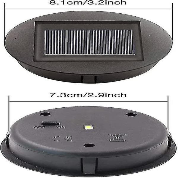 4 Stykker Erstatningssolcellelamper Med LED-lys, Erstatning Topplamper for Solceller, LED Solcellepanel Lyktlokk