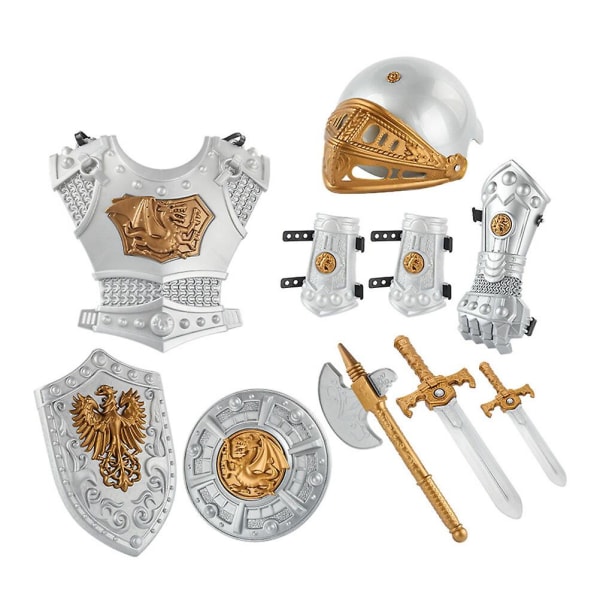 1 Set Children Knight Costume Kids Cosplay Party Clothing Armor Swords Prop