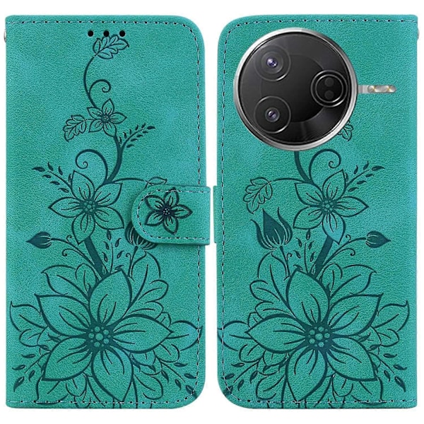 Til Xiaomi Poco F7 Pro 5G F7 Ultra 5G Redmi K80 Pro 5G K80 5G Etui Lily Blomst Præget Læder Telefon Multicolor Green