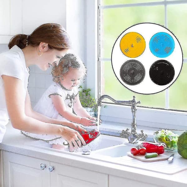 4 Stycken Silikon Diskbänksplugg, Universal Silikongummi Avlopp, Diskbänksplugg