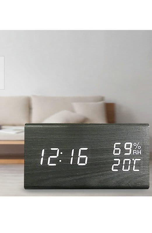 Opgraderet version træ LED vækkeur (Naturlig, A++)