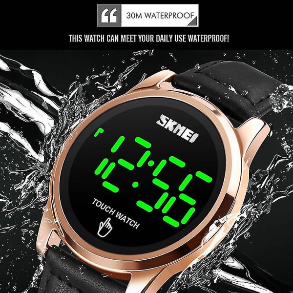 Skmei 1684 Touch Screen Leather Bt Watch, Farge: Svart