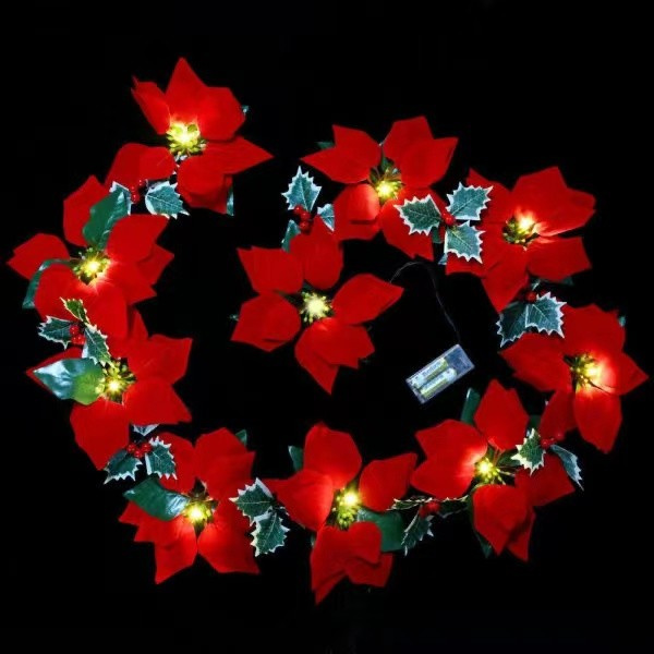 2M 10 LED Fairy Ljusslinga Blomma Girlang Julgran