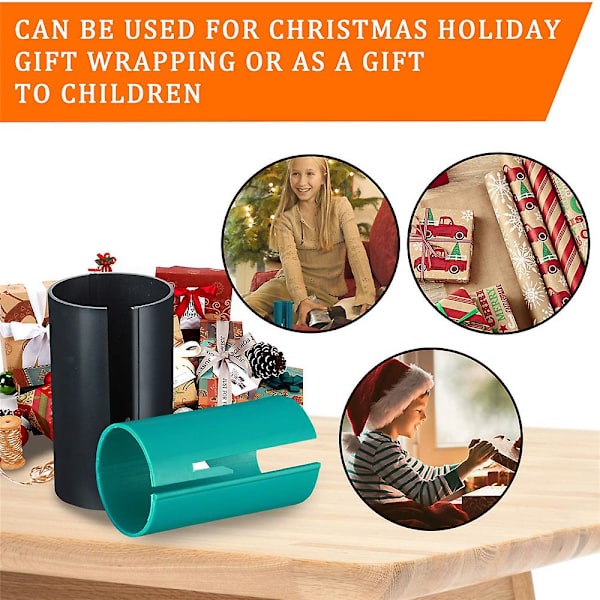 Presentpappersskärare, Födelsedags- & Julklappspappersskärare Enkel Snabb Att Klippa Bärbar Glidande Presentpappersrulle Skärverktyg För De Flesta Papper Black