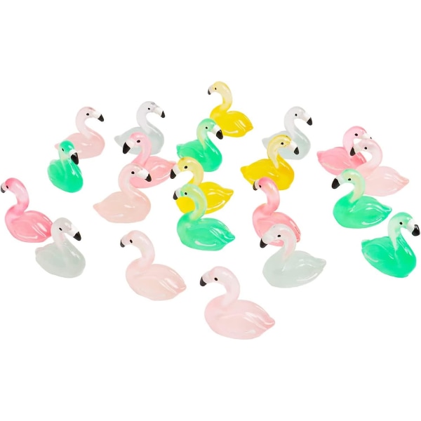 20 stk Miniatyr Flamingo Figur Flamingo Kake Dekorasjon Fe Hage Lysende Utendørs Plen Dekor For Mose Landskap Gjør det selv Terrarium Hjem Dekor Fødsel