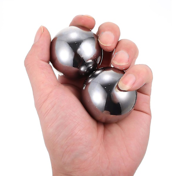 2 stk. håndtræningsbolde metal fitnessbolde legetøj håndbolde arthritis baoding bolde arthritis metalbolde sikre stressbolde