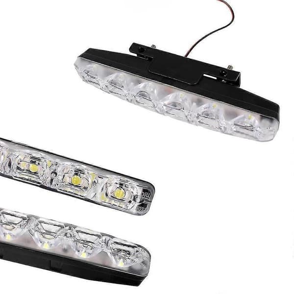2 stk Bil Auto Varsellys Dagslys Bil Styling Lampe 6LED Vanntett